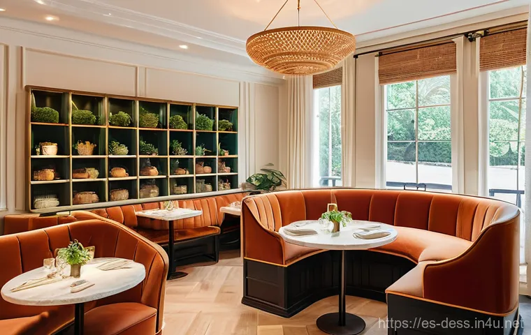 디저트 전문가의 인테리어와 공간 디자인 - **"A beautifully designed, cozy dessert cafe interior with a 'cafe core' aesthetic. The space is bat...