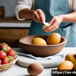 디저트 전문가와 지속 가능한 농산물 활용 - **Prompt:** A cozy, sun-drenched rustic kitchen scene filled with an abundance of vibrant, freshly h...