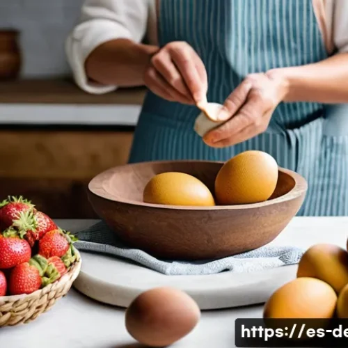 Home 22 디저트 전문가와 지속 가능한 농산물 활용 - **Prompt:** A cozy, sun-drenched rustic kitchen scene filled with an abundance of vibrant, freshly h...